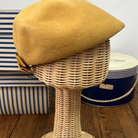 Vintage | Accessories | Vintage 94s Gold Wool Hat Halo Style  display picture 2